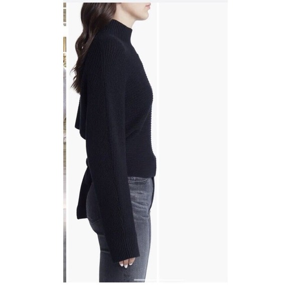 RAILS Raphael Sweater Back Tie Merino Wool Sz XS Coquette Mockneck Boxy … - Picture 2 of 10